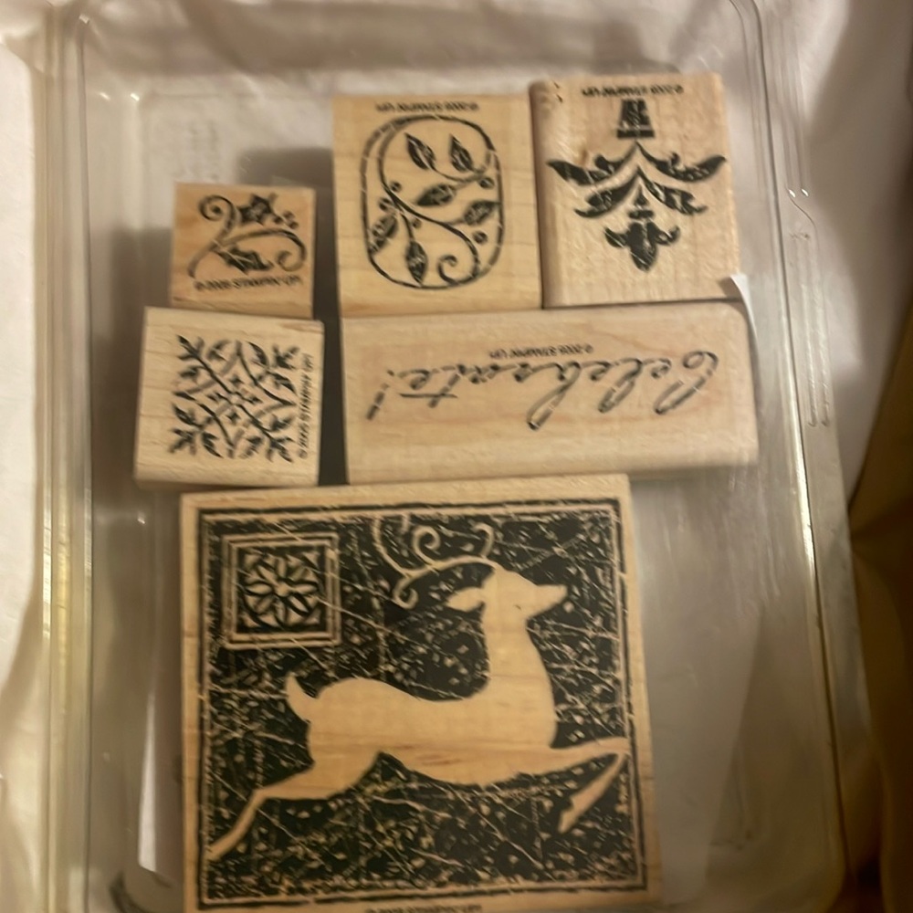 Stampin' Up! Reindeer Print Stamp Set Of 6 - Retired 2005